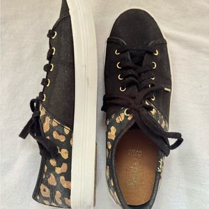 Keds Kickstart Black Canvas Animal/ Leopard Print Sneaker Women’s Size 7.5